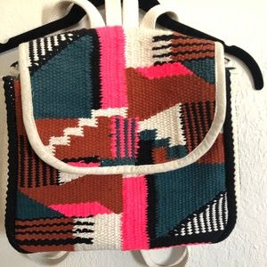 Zara Girls Multicolored Woven Backpack